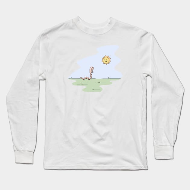 Worm Saluting the Sun (Black Books) Long Sleeve T-Shirt by Earl Grey